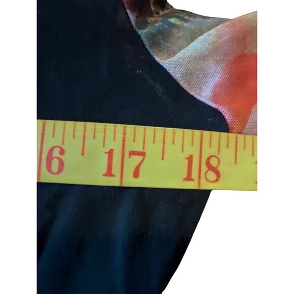 Joseph Ribkoff Vintage Y2K Patchwork Mesh Tunic Top Sheer Sz 6 Boho Lagenlook - Picture 3 of 5